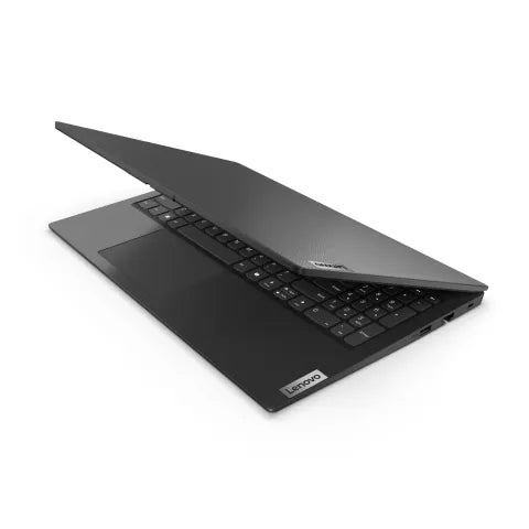 Lenovo laptop shown open on a white background