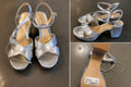 SCHUTZ Keefa Women’s Silver Metallic Platform Sandals – Size 5B