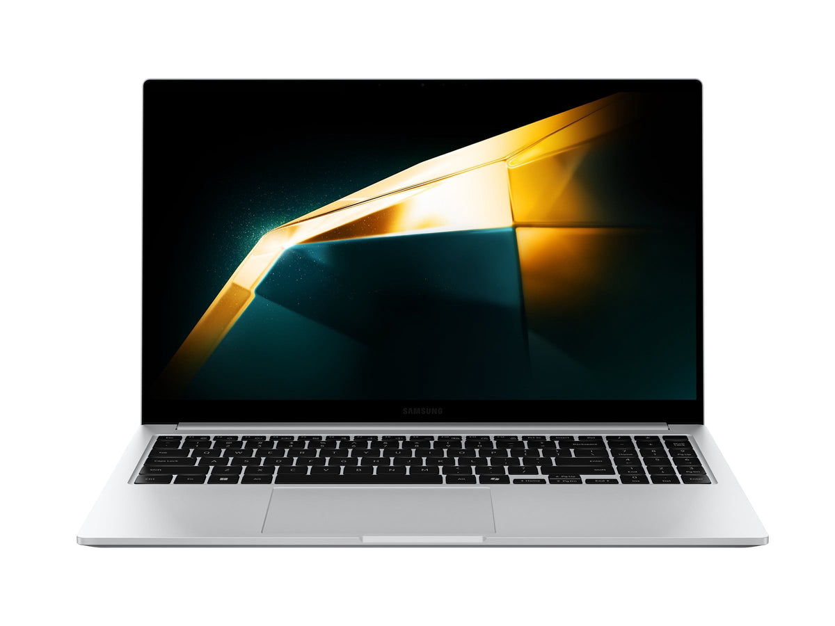 Samsung laptop shown open on a white background