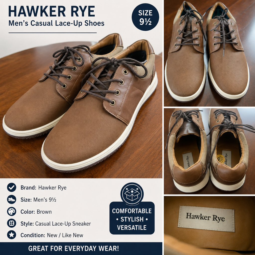 Hawker Rye Men's Brown Casual Lace-Up Shoes