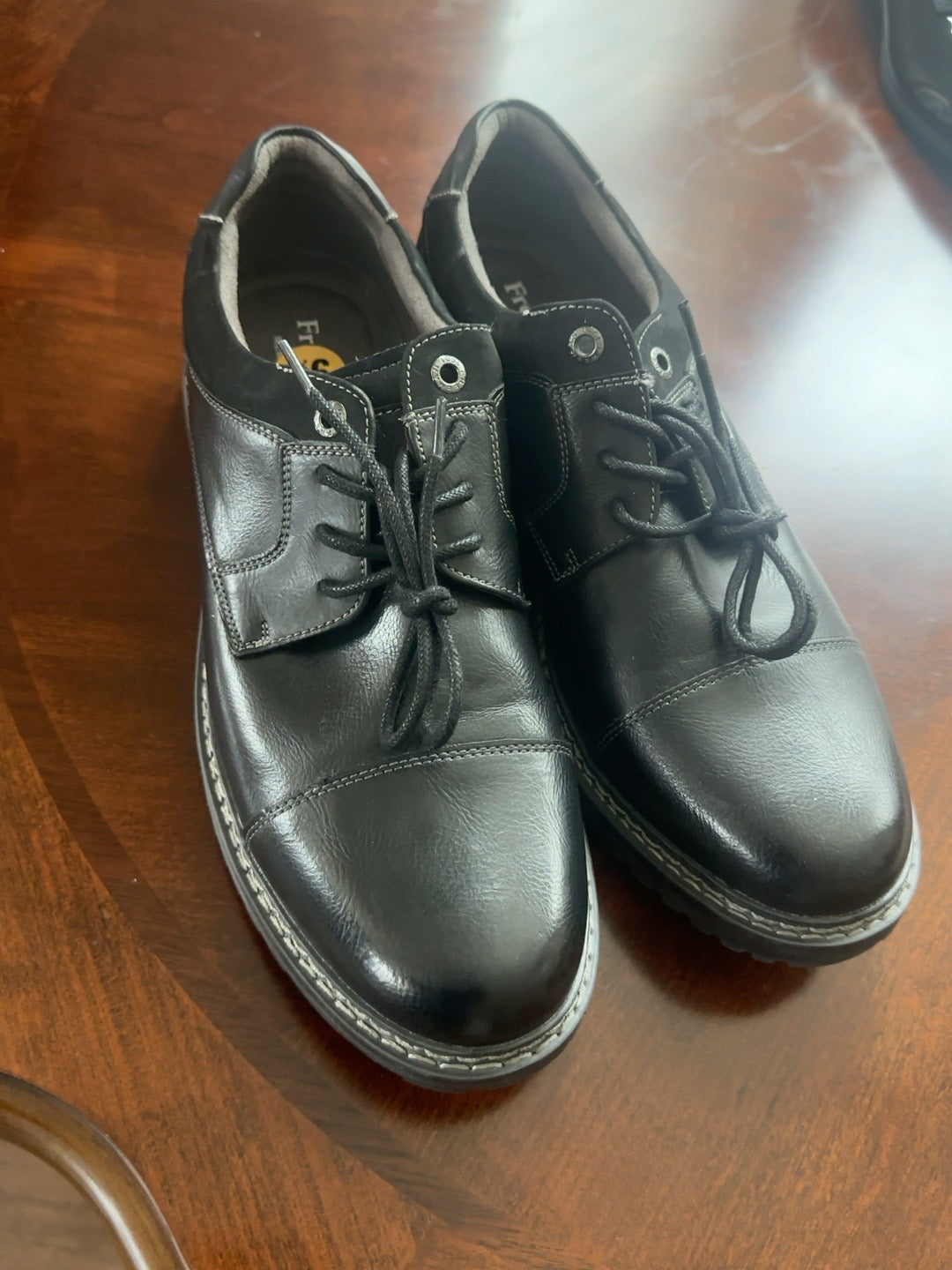 Freeman Men's Black Casual Lace-Up Shoes – Size 9½